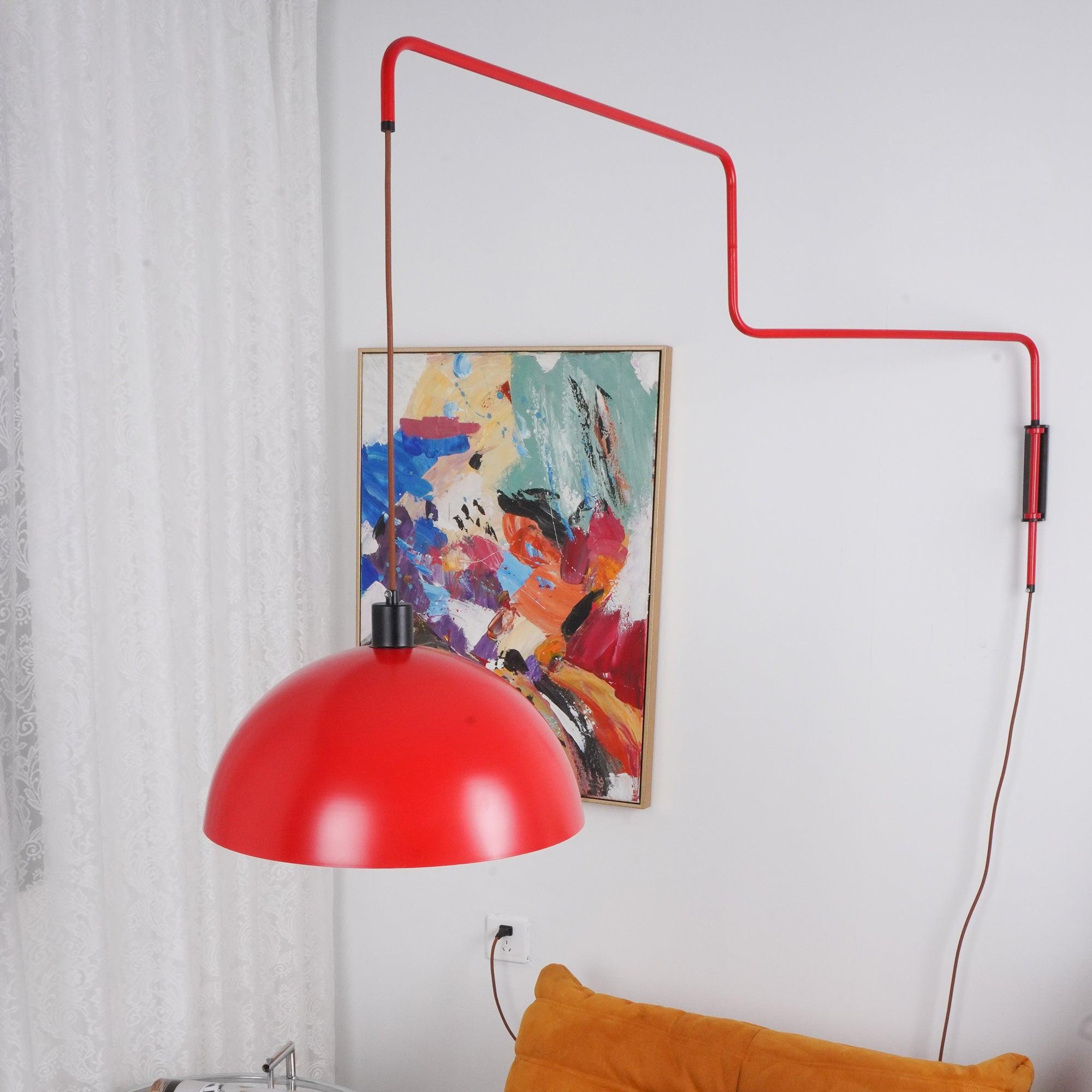 Lampada da parete Elio con spina — paralume orientabile da 40 cm, stelo regolabile