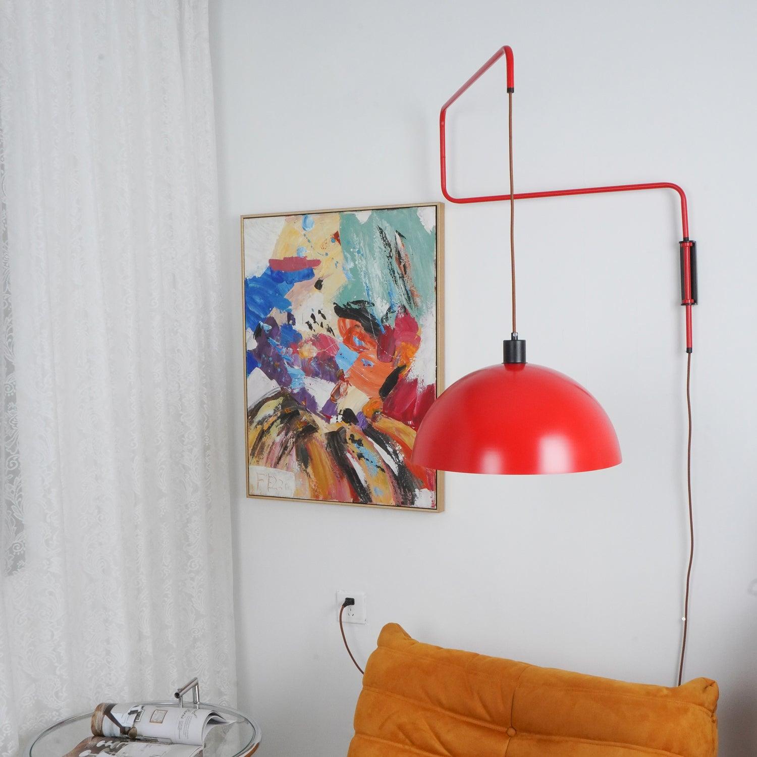 Lampada da parete Elio con spina — paralume orientabile da 40 cm, stelo regolabile