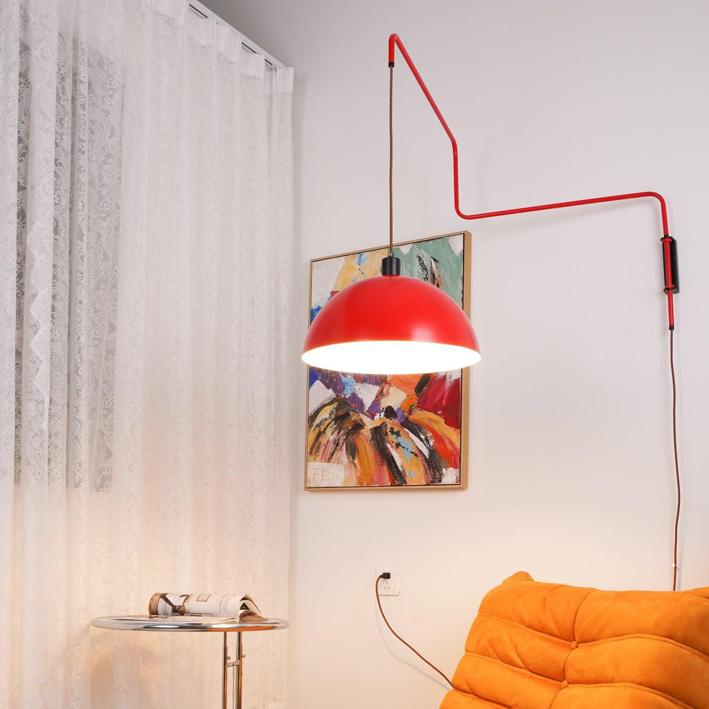 Lampada da parete Elio con spina — paralume orientabile da 40 cm, stelo regolabile