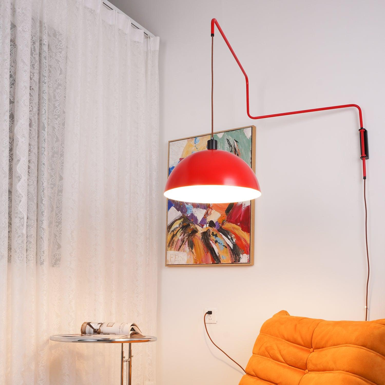 Lampada da parete Elio con spina — paralume orientabile da 40 cm, stelo regolabile