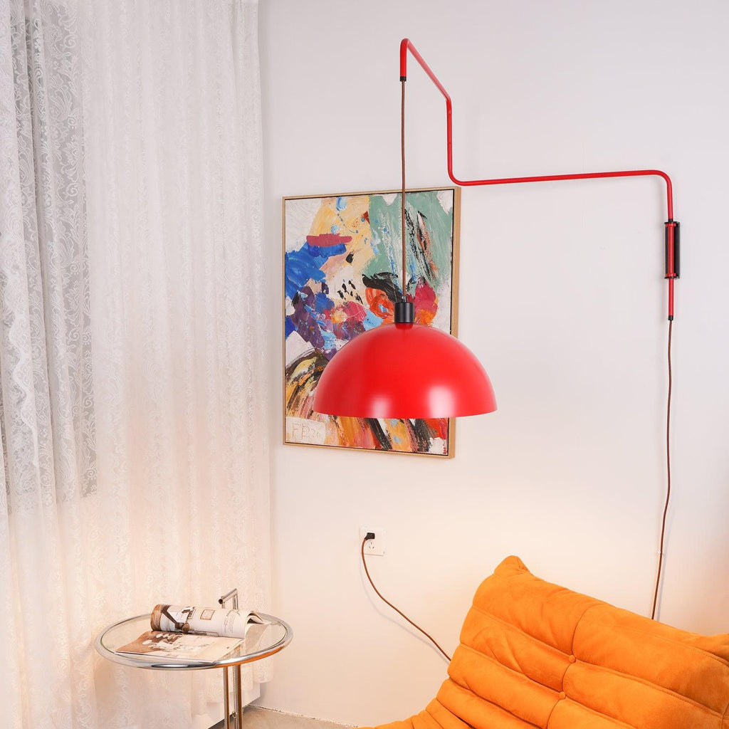Lampada da parete Elio con spina — paralume orientabile da 40 cm, stelo regolabile