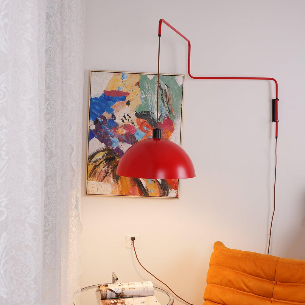 Lampada da parete Elio con spina — paralume orientabile da 40 cm, stelo regolabile
