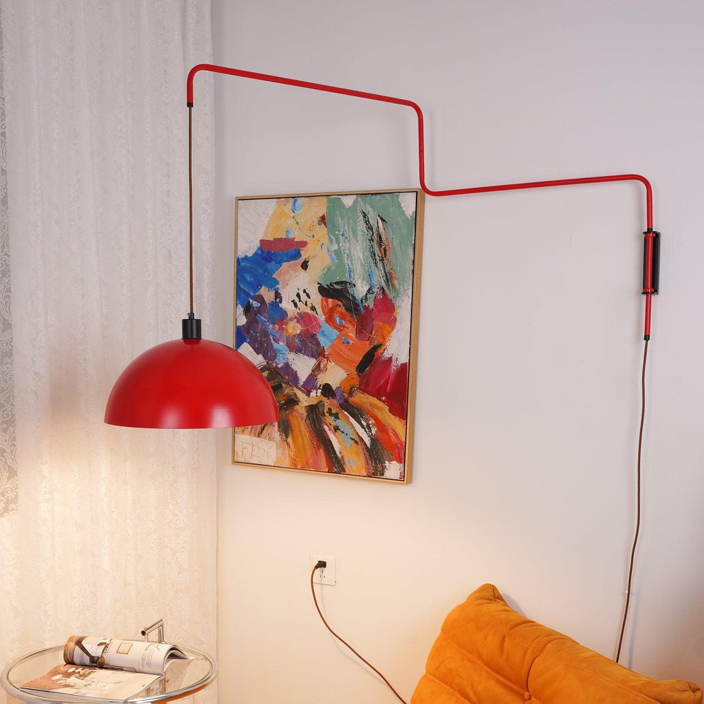 Lampada da parete Elio con spina — paralume orientabile da 40 cm, stelo regolabile