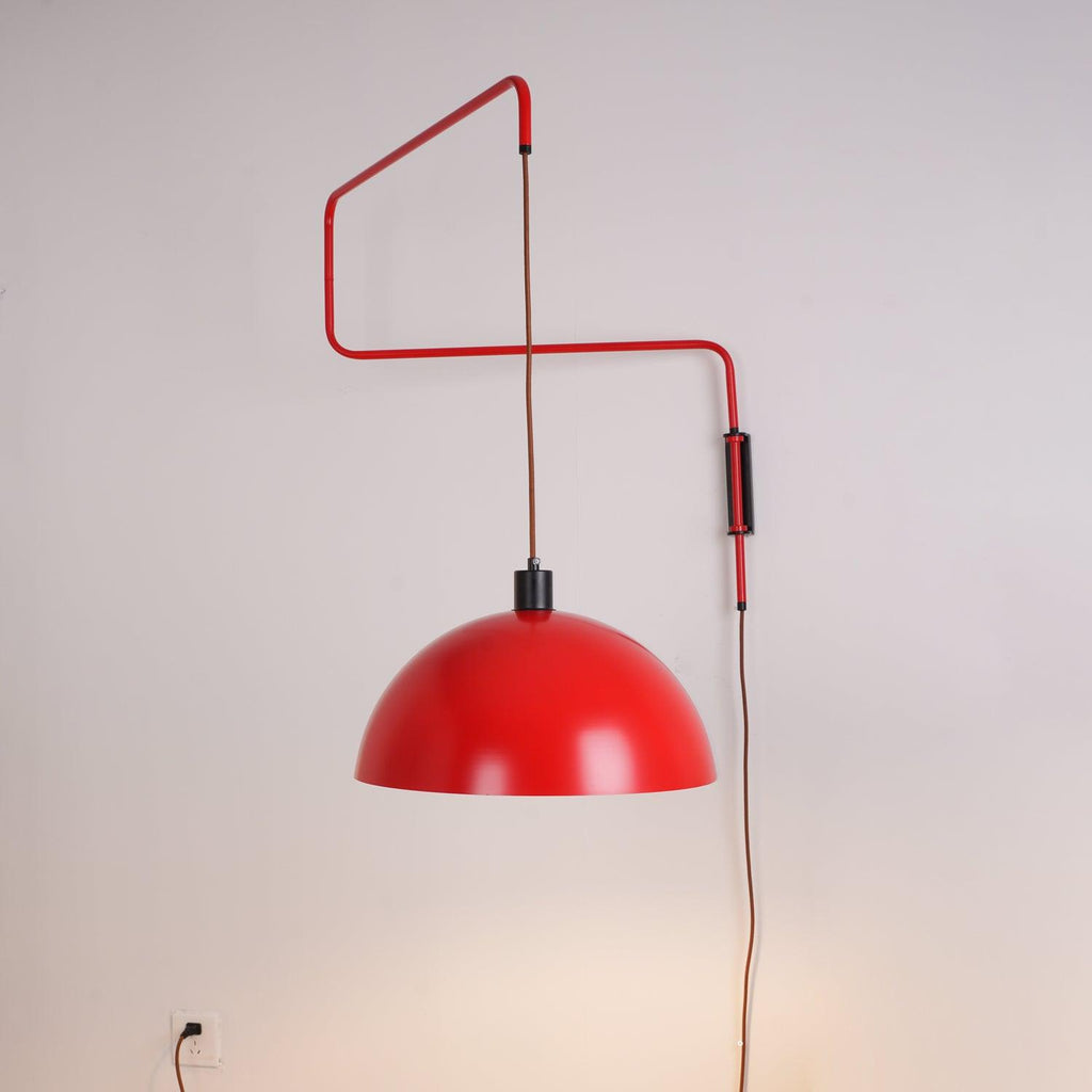 Lampada da parete Elio con spina — paralume orientabile da 40 cm, stelo regolabile