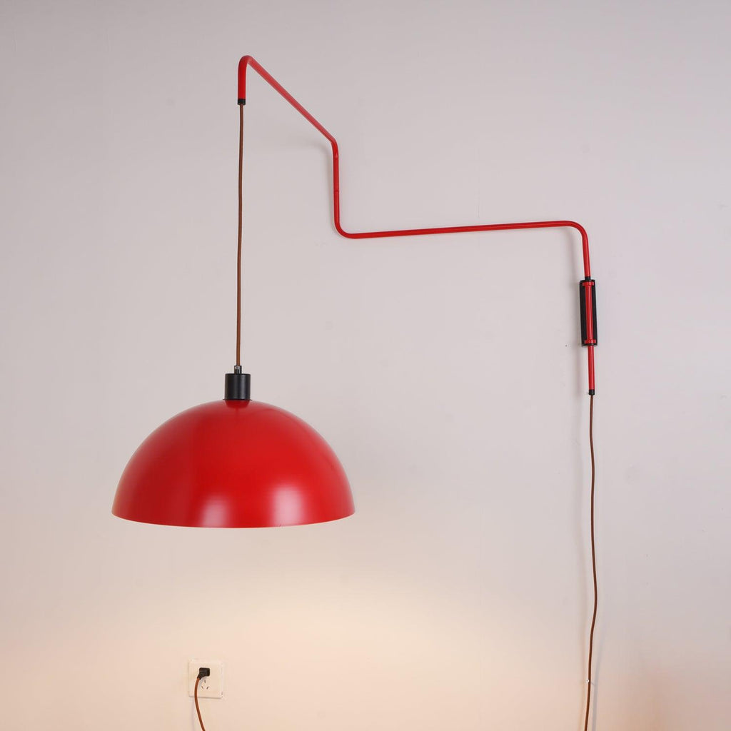 Lampada da parete Elio con spina — paralume orientabile da 40 cm, stelo regolabile