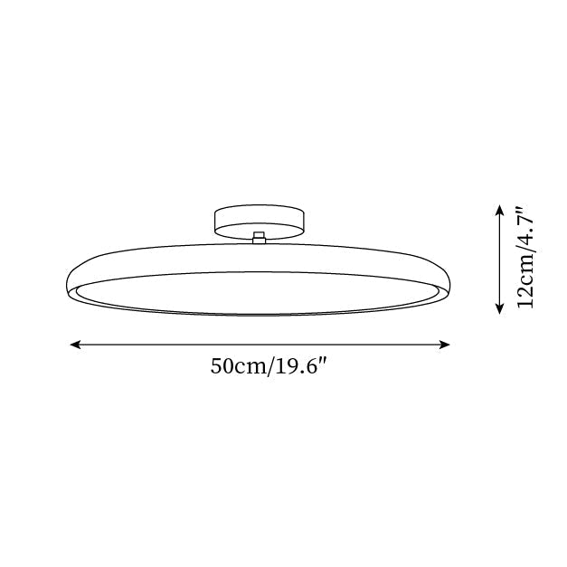 Plafoniera ovale semiaderente Cavelo - LED integrato