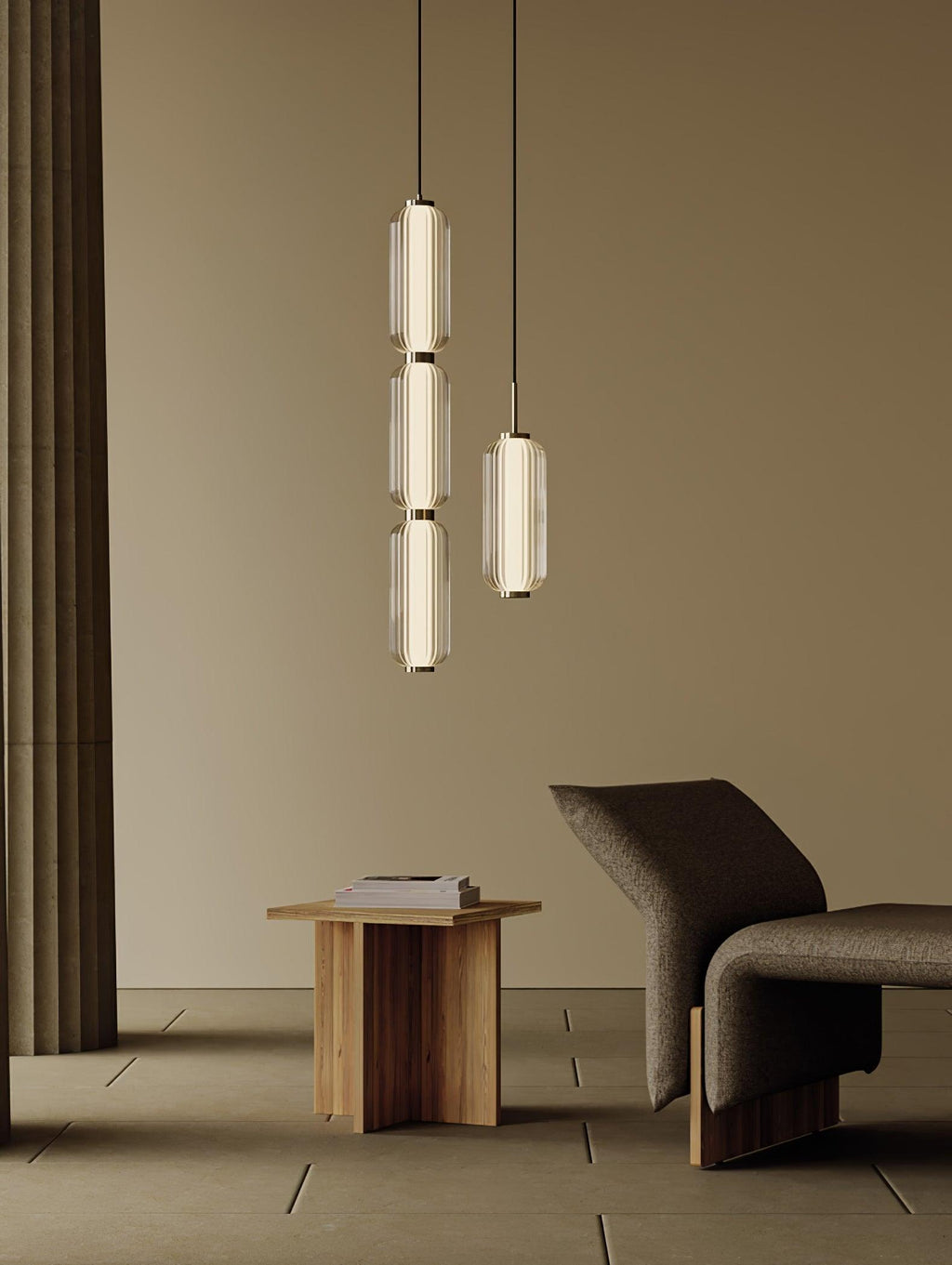Candeeiro suspenso linear Elma, luz de teto moderna