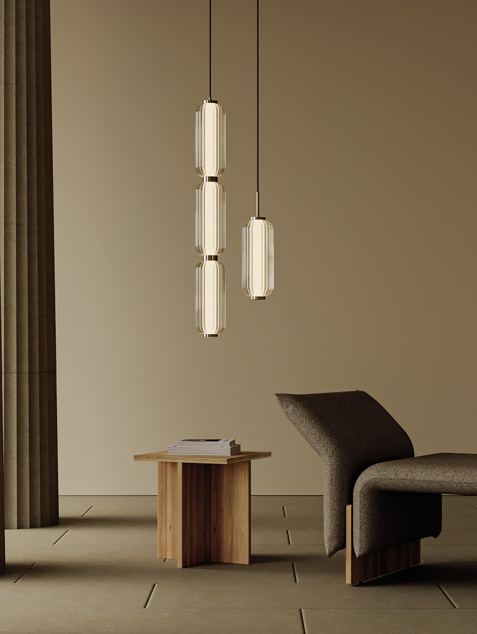 Candeeiro suspenso linear Elma, luz de teto moderna