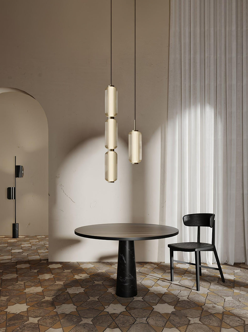Candeeiro suspenso linear Elma, luz de teto moderna