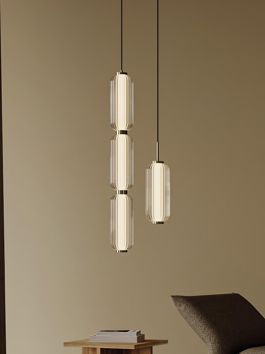 Candeeiro suspenso linear Elma, luz de teto moderna