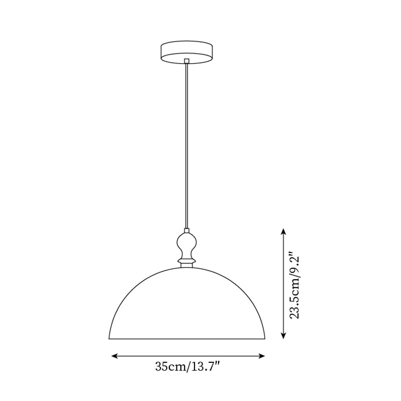 Solven Amber Acrylic Dome Pendant Light — 35cm Ceiling Fixture