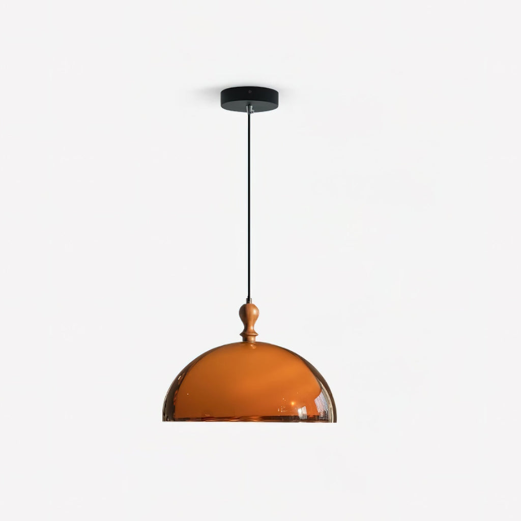 Solven Amber Acrylic Dome Pendant Light — 35cm Ceiling Fixture