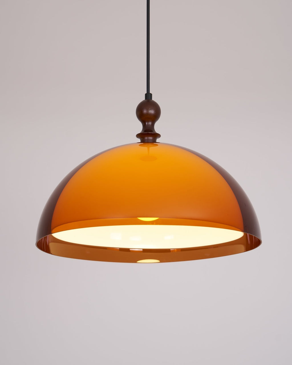 Solven Amber Acrylic Dome Pendant Light — 35cm Ceiling Fixture