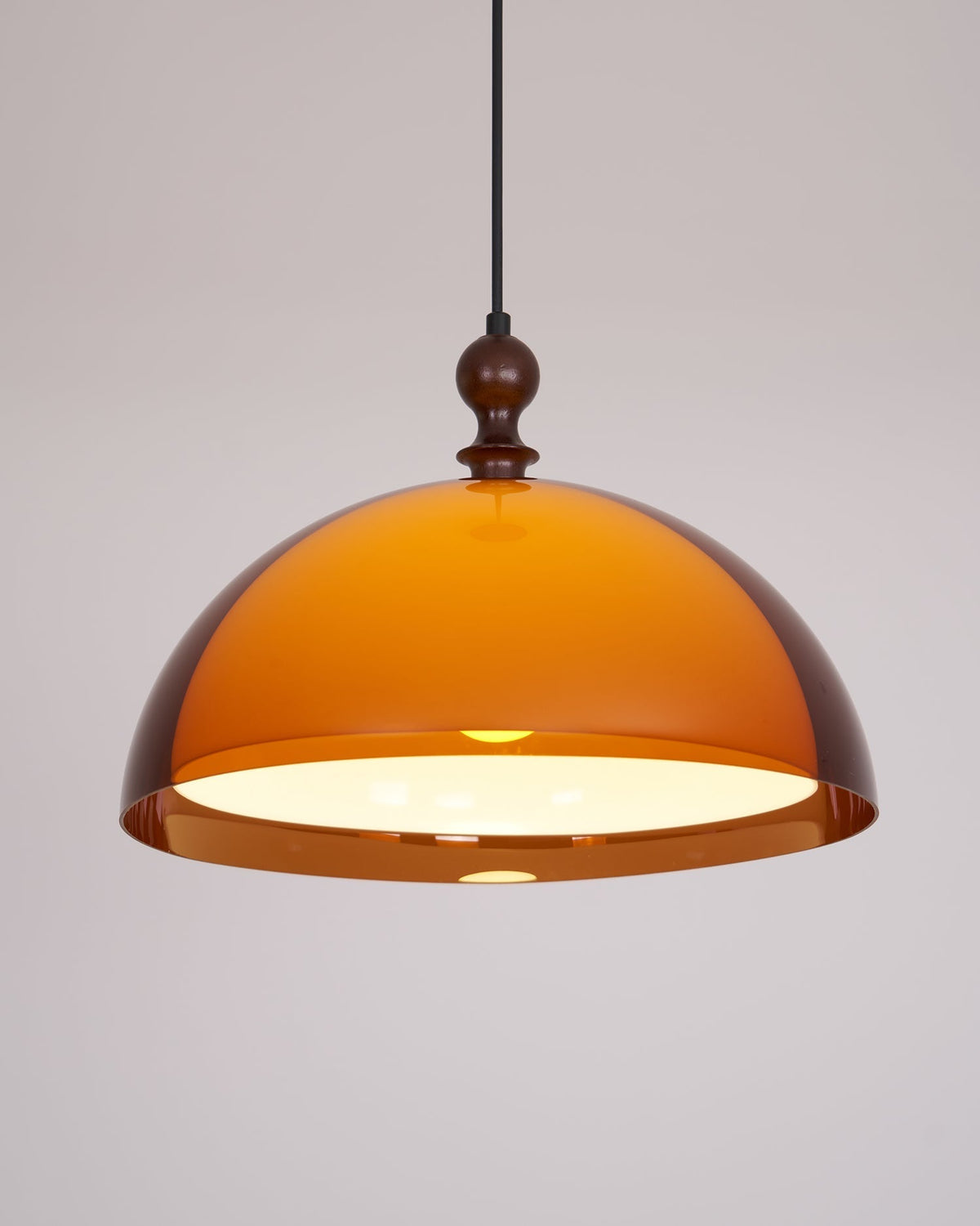 Solven Amber Acrylic Dome Pendant Light — 35cm Ceiling Fixture
