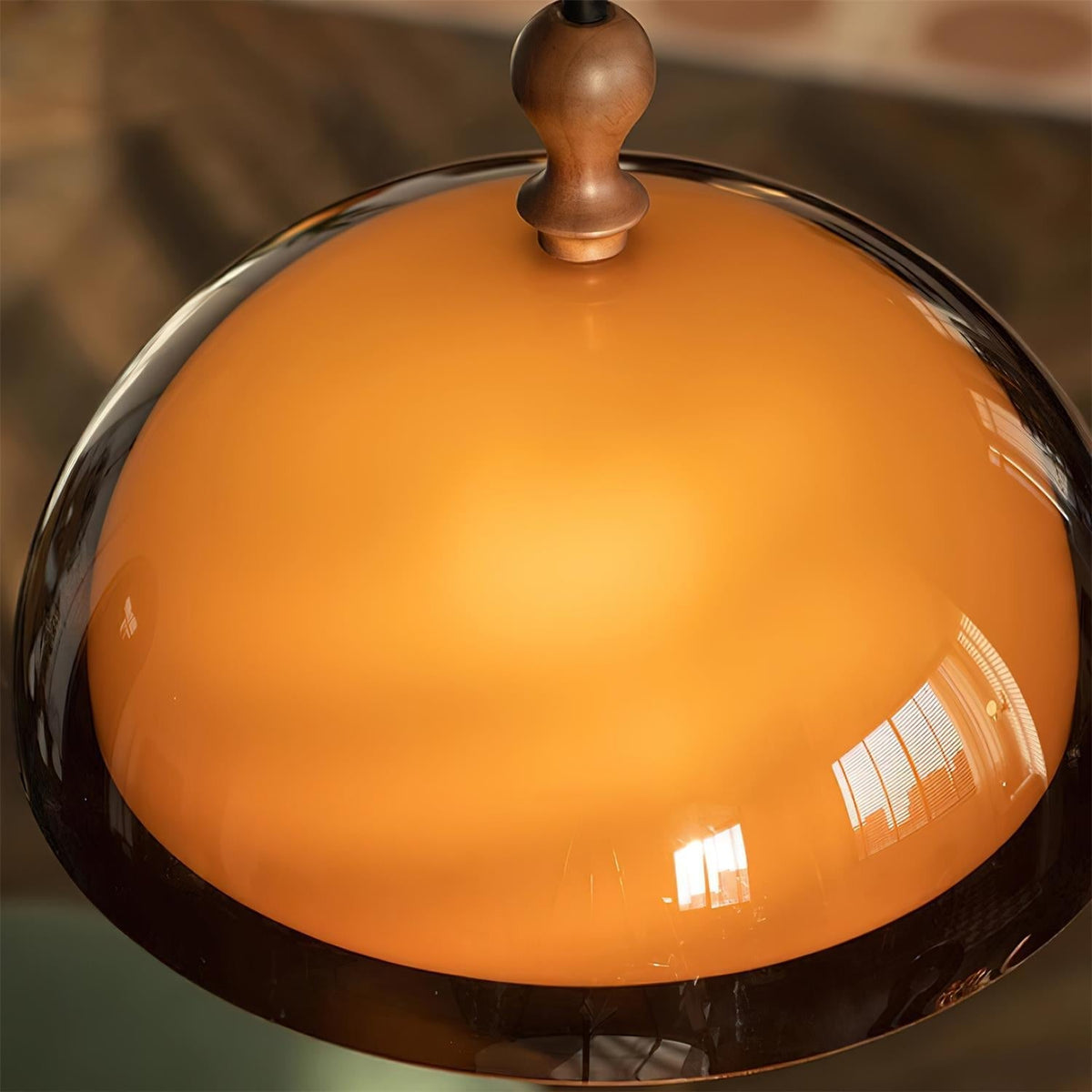 Solven Amber Acrylic Dome Pendant Light — 35cm Ceiling Fixture