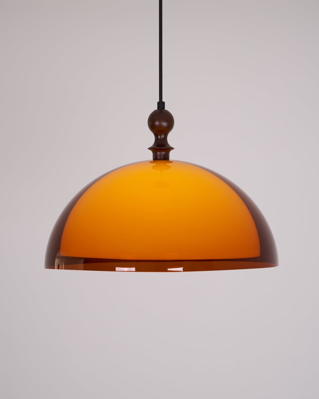 Solven Amber Acrylic Dome Pendant Light — 35cm Ceiling Fixture