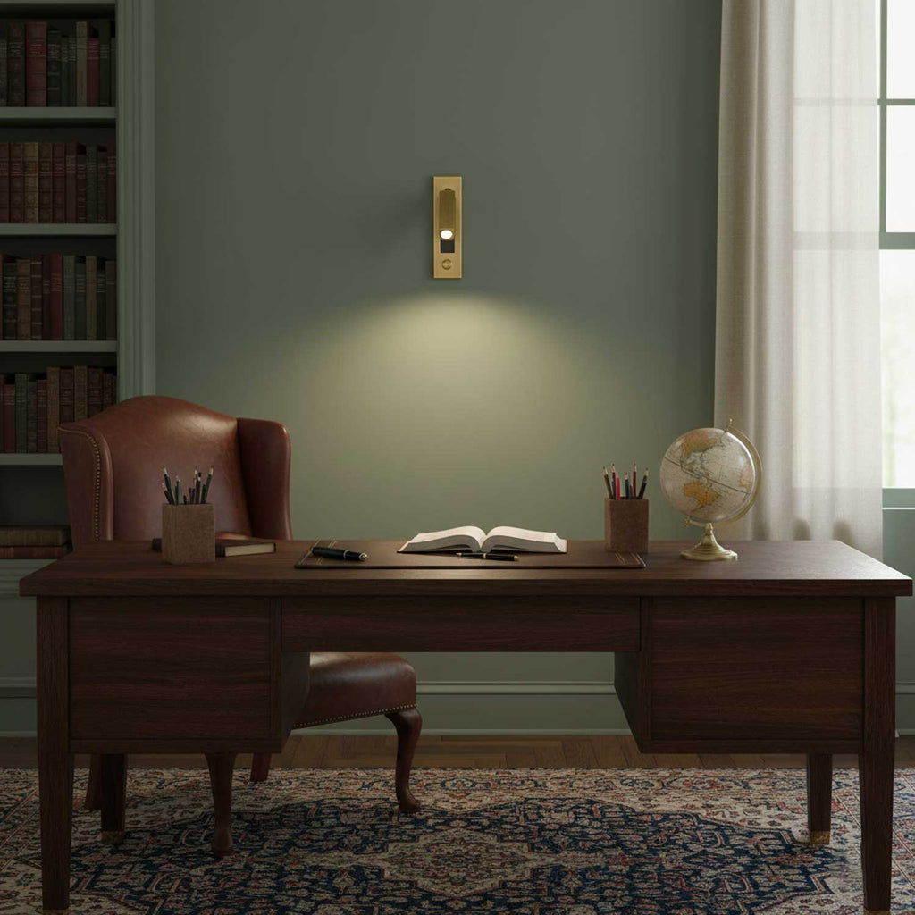 Adjustable Flush-Fold Bedside Sconce — Integrated Pull-Out Switch