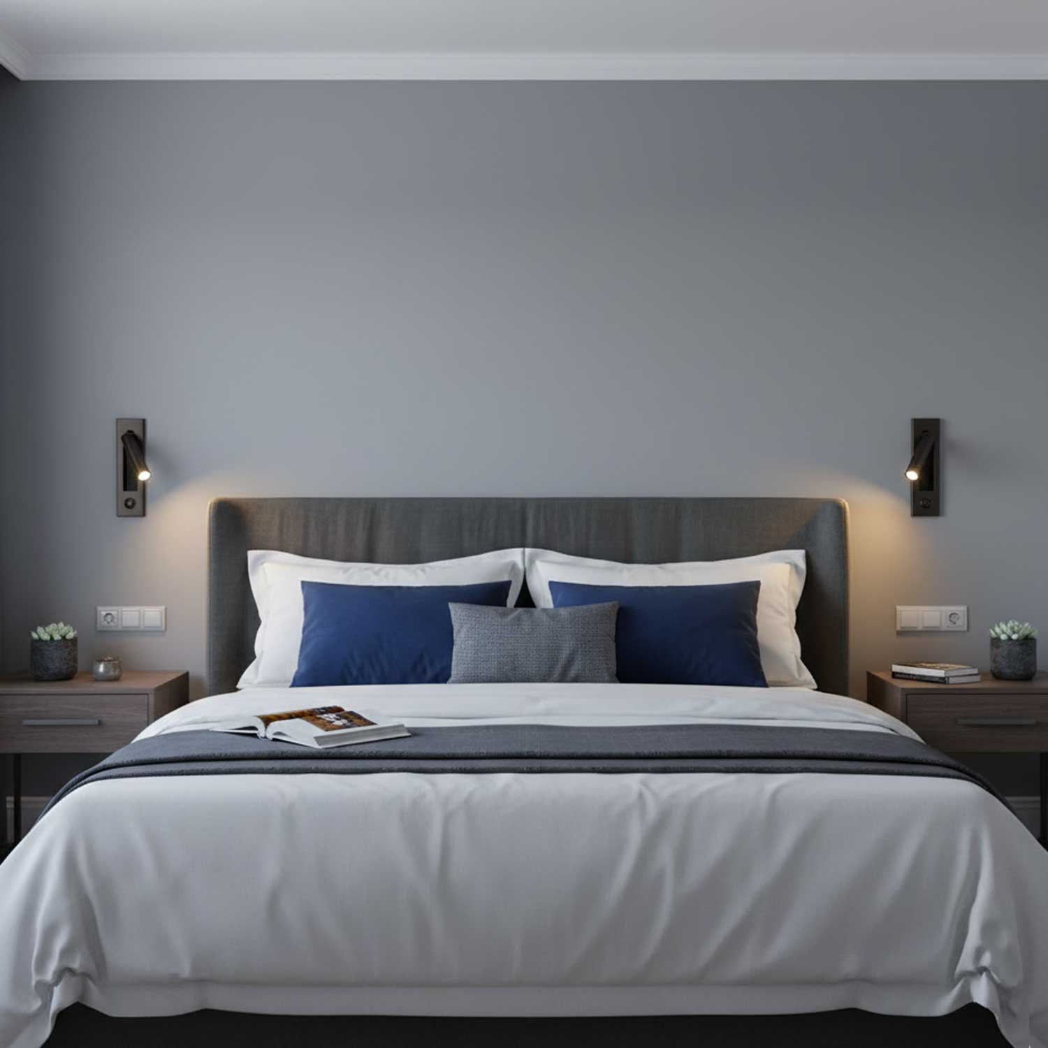 Adjustable Flush-Fold Bedside Sconce — Integrated Pull-Out Switch