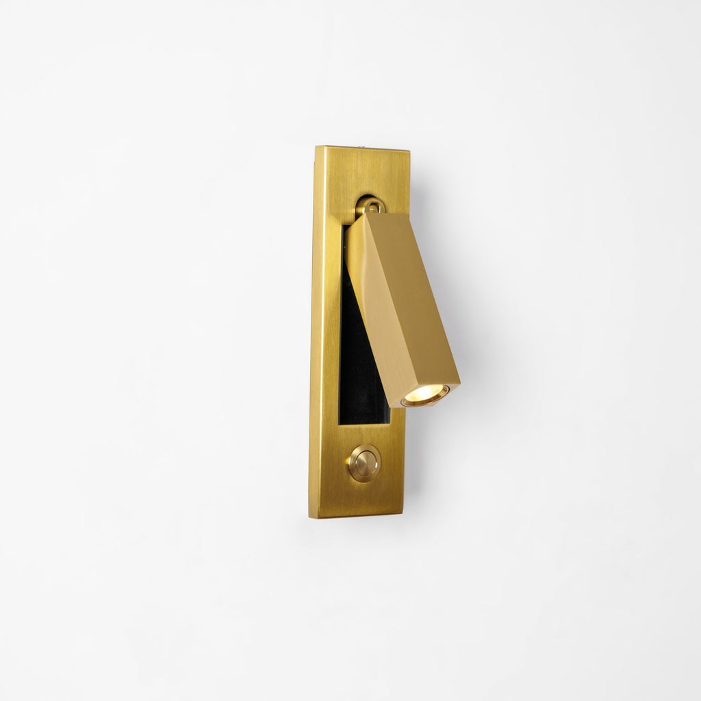 Adjustable Flush-Fold Bedside Sconce — Integrated Pull-Out Switch