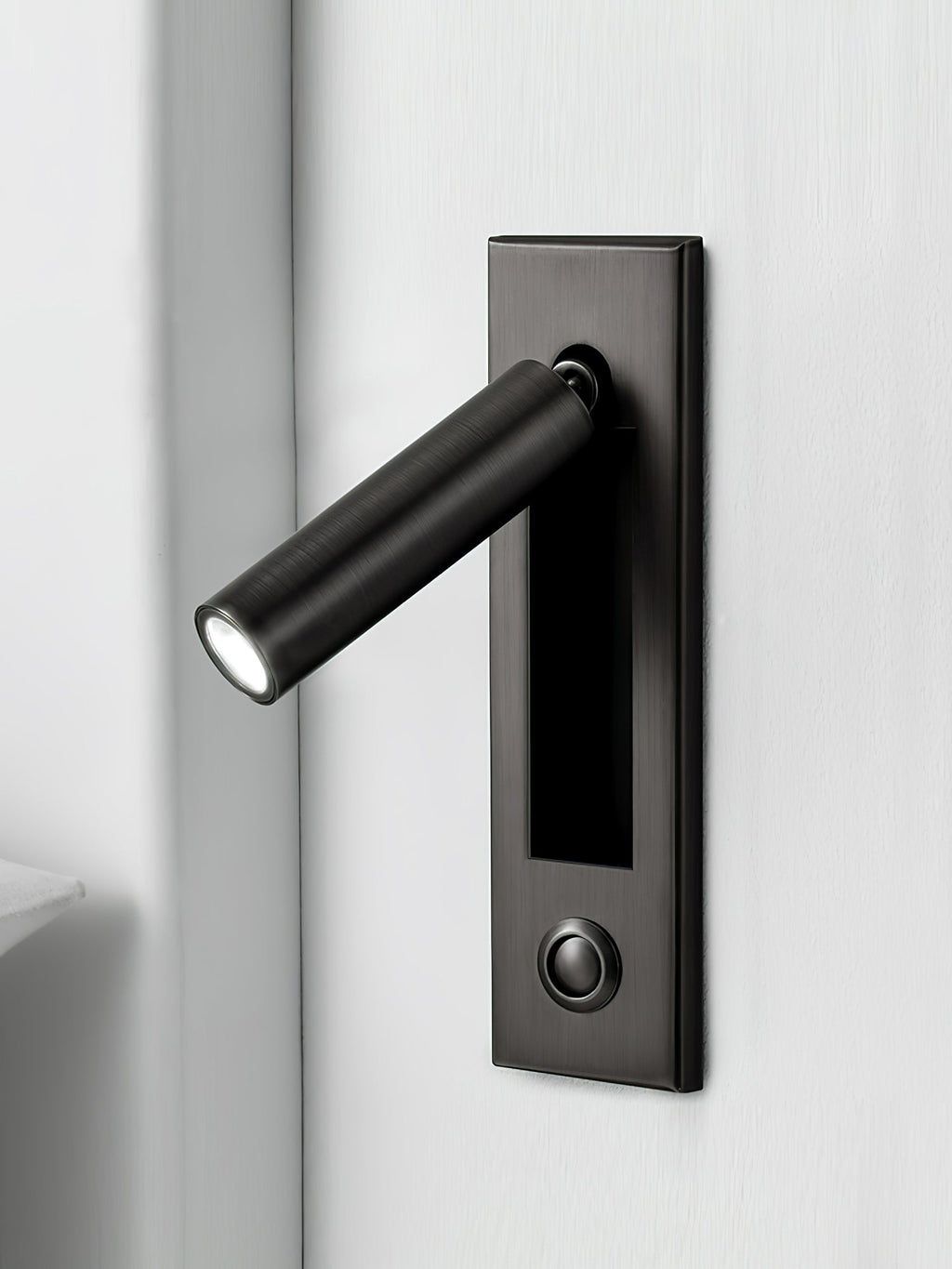 Adjustable Flush-Fold Bedside Sconce — Integrated Pull-Out Switch