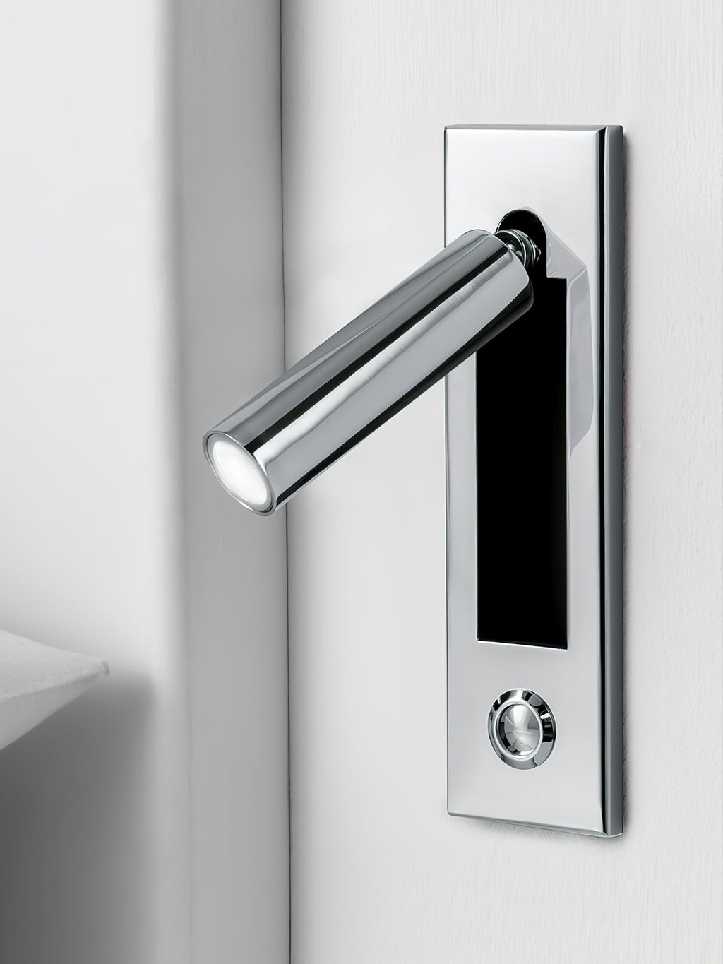 Adjustable Flush-Fold Bedside Sconce — Integrated Pull-Out Switch