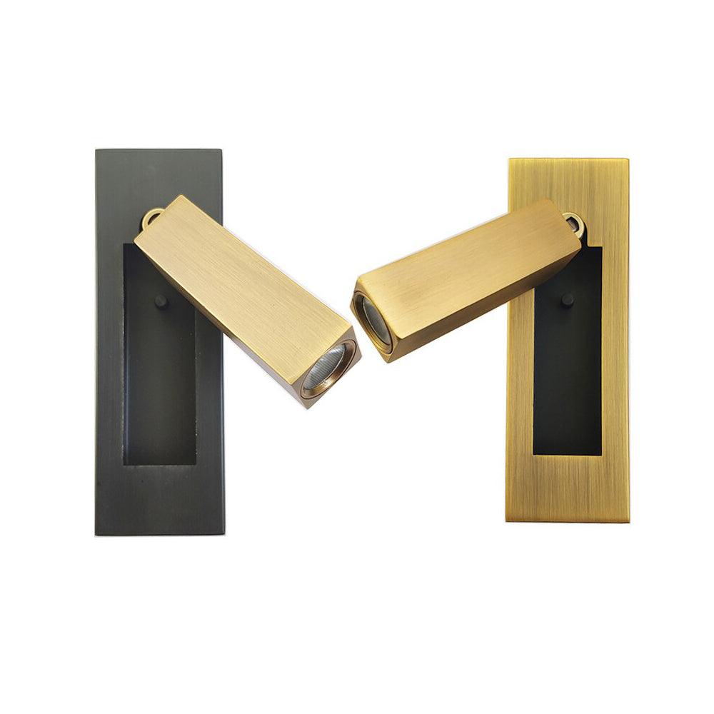 Adjustable Flush-Fold Bedside Sconce — Integrated Pull-Out Switch