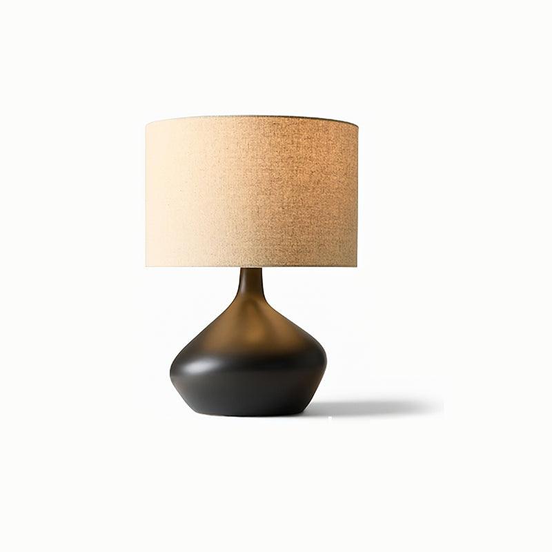 Wabi-Sabi-Tischleuchte aus Kunstharz „Ember“ – Dimmbar, vasenförmige Silhouette, schwarze Oberfläche