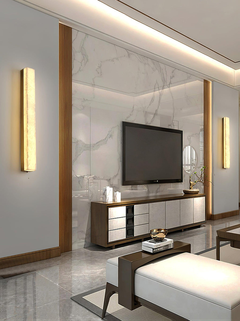 Emerson Geometric Alabaster Wall Lamp