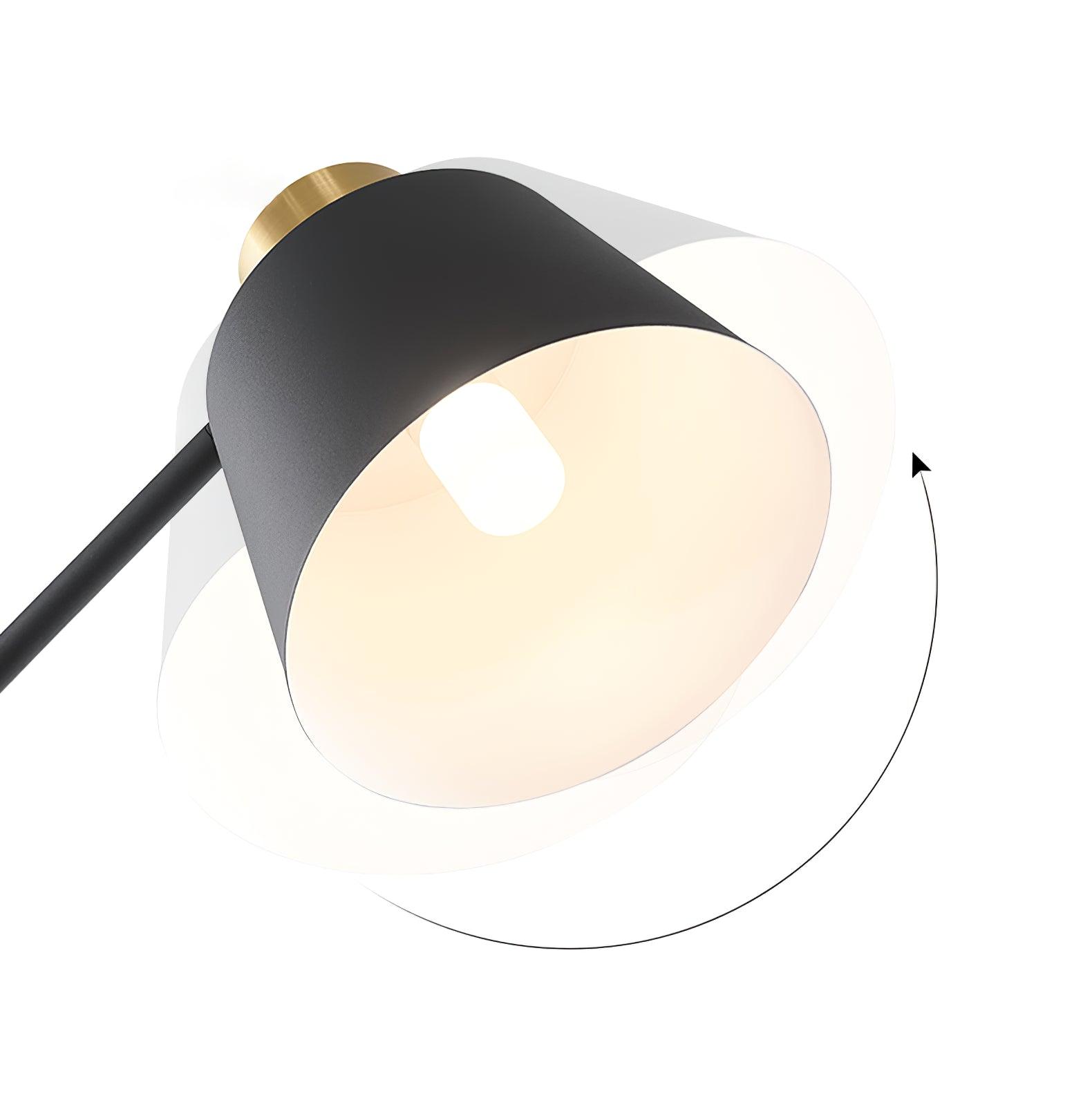 Stojací lampa Emmental — nastavitelný stínítko, štíhlý profil, černá základna