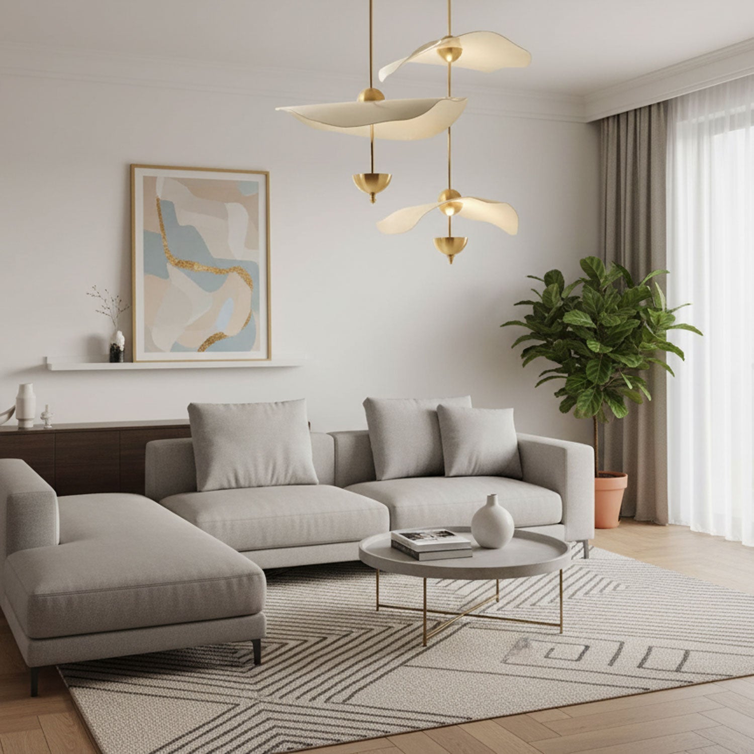 Artisan Form Envolee Double Biscuit Pendant Light
