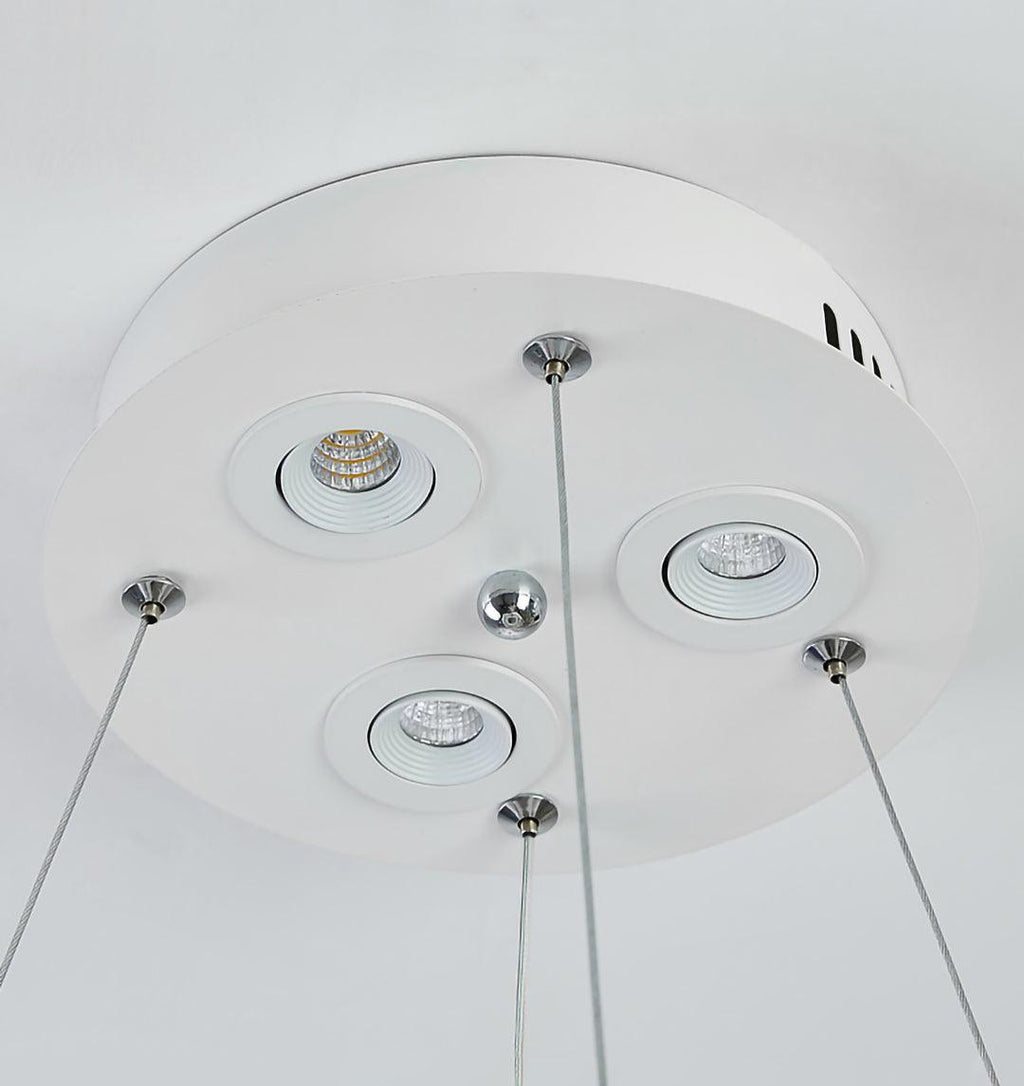 Goose Feathers Pendant Lamp — Thousands of Responsibly Sourced Feathers Around White Core