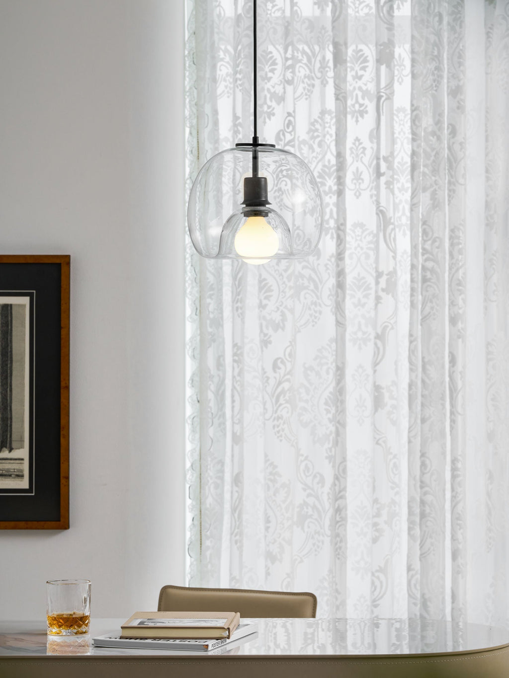Eres Inverted Orb Pendant Light, 25cm Diameter