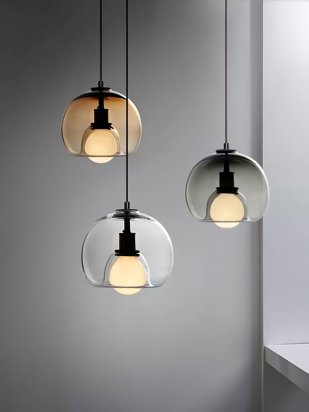 Eres Inverted Orb Pendant Light, 25cm Diameter