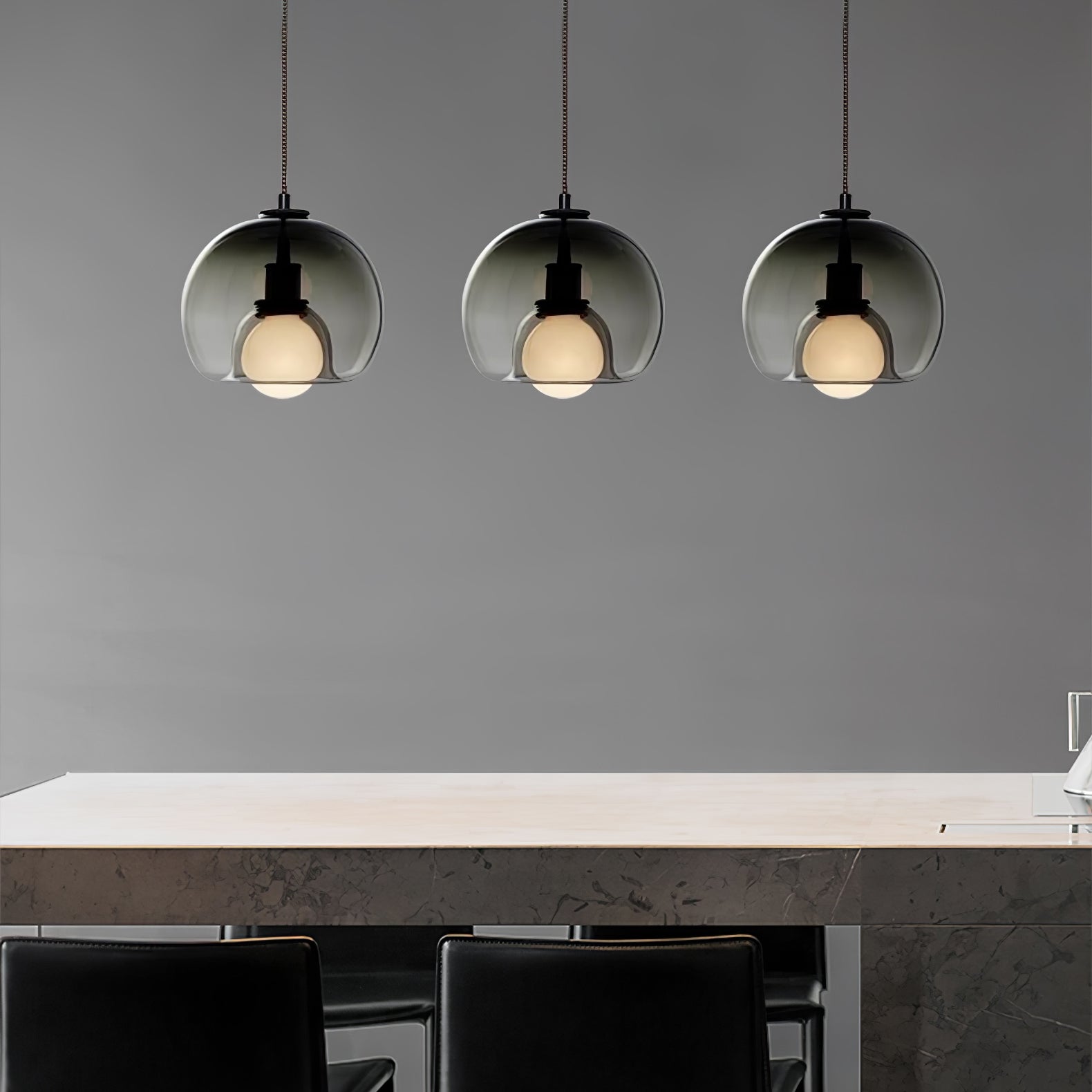 Eres Inverted Orb Pendant Light, 25cm Diameter