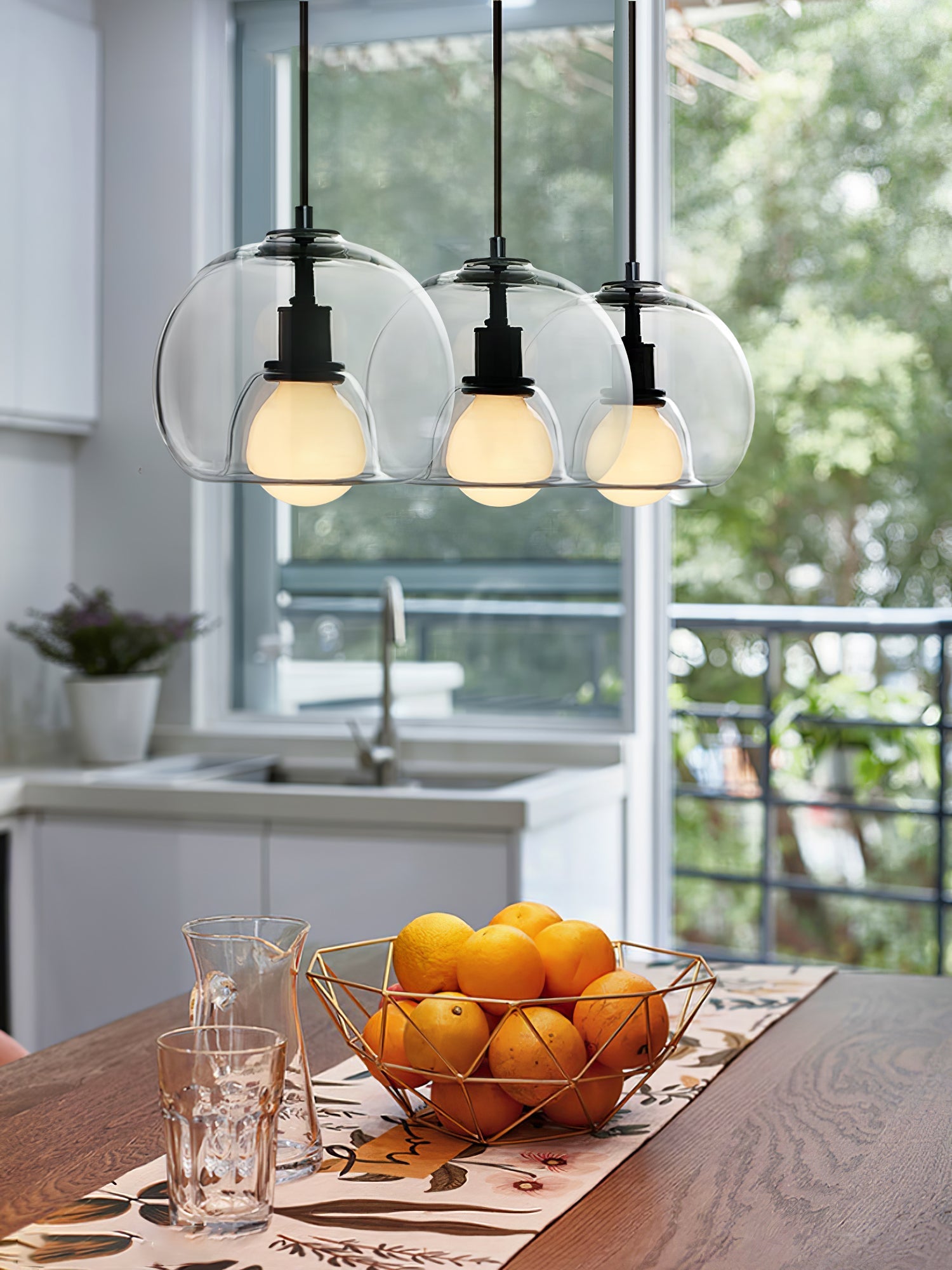 Eres Inverted Orb Pendant Light, 25cm Diameter