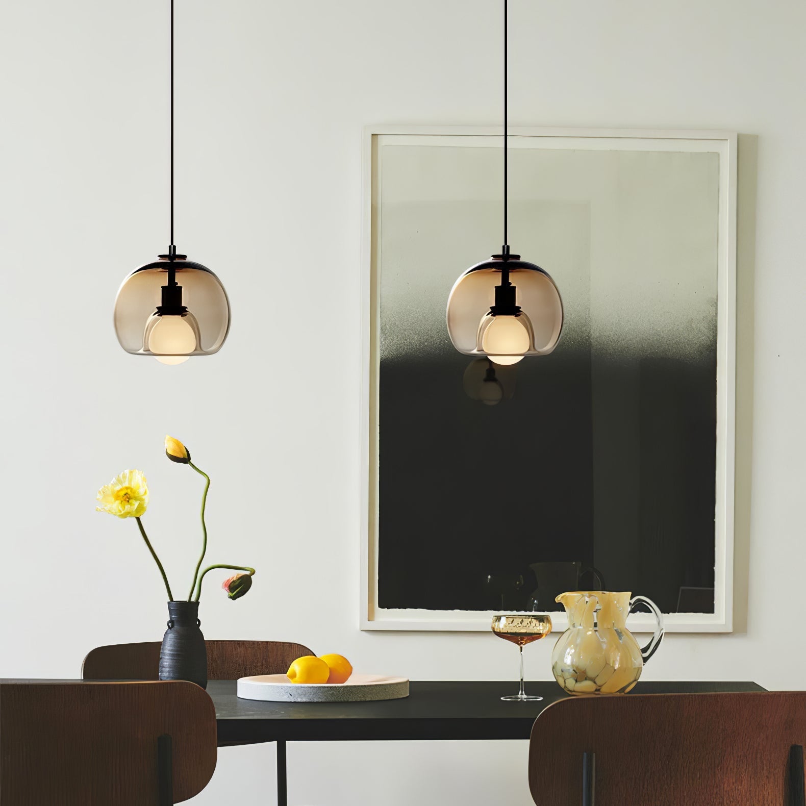 Eres Inverted Orb Pendant Light, 25cm Diameter