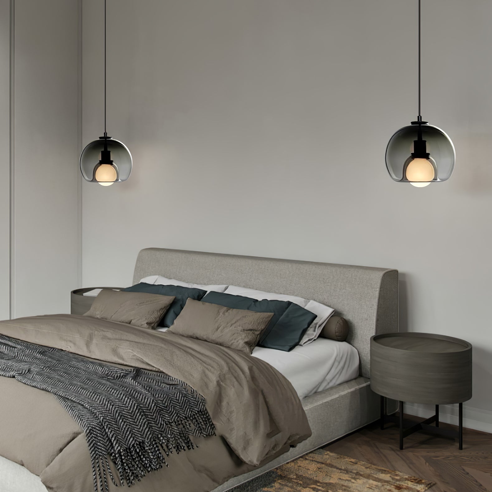 Eres Inverted Orb Pendant Light, 25cm Diameter