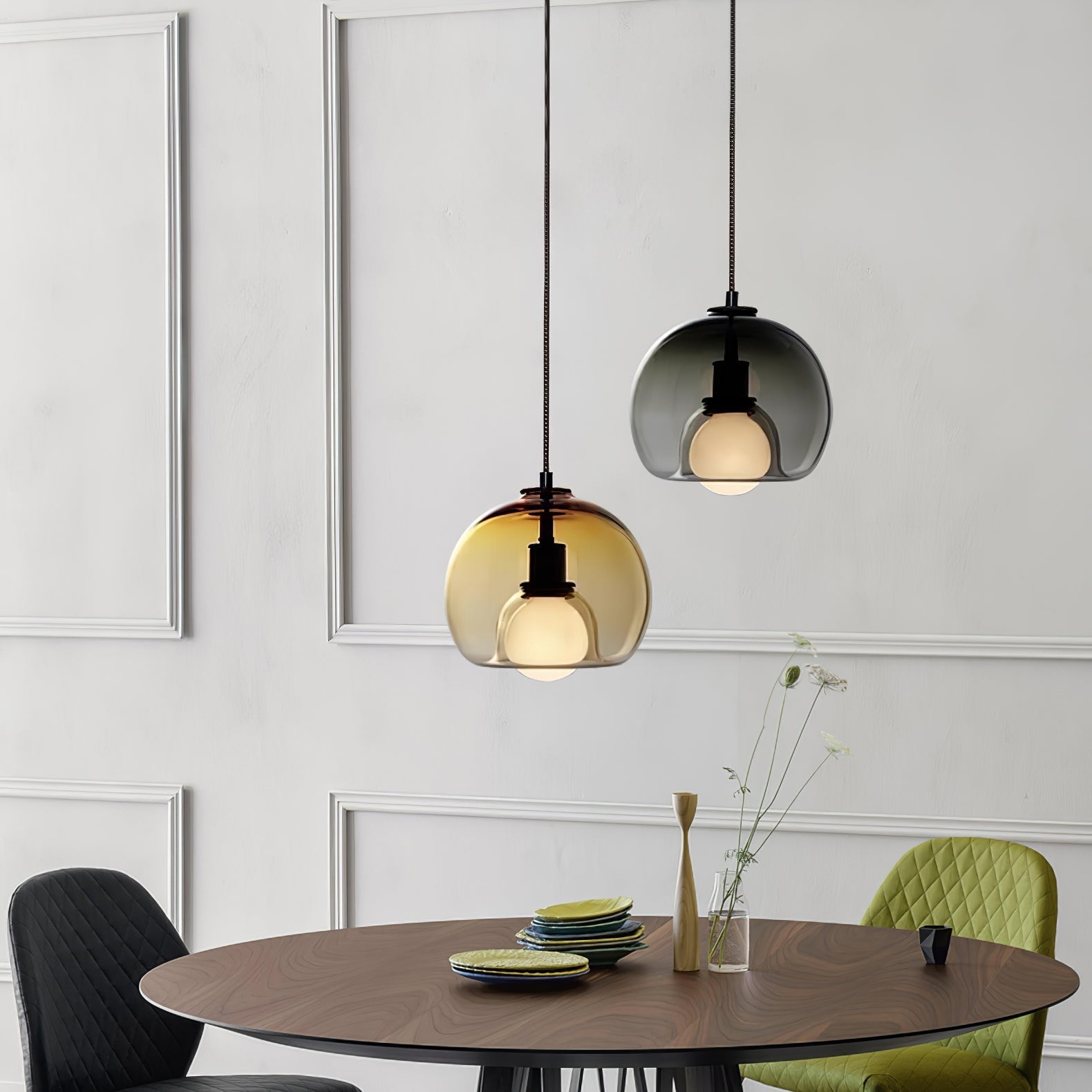 Eres Inverted Orb Pendant Light, 25cm Diameter