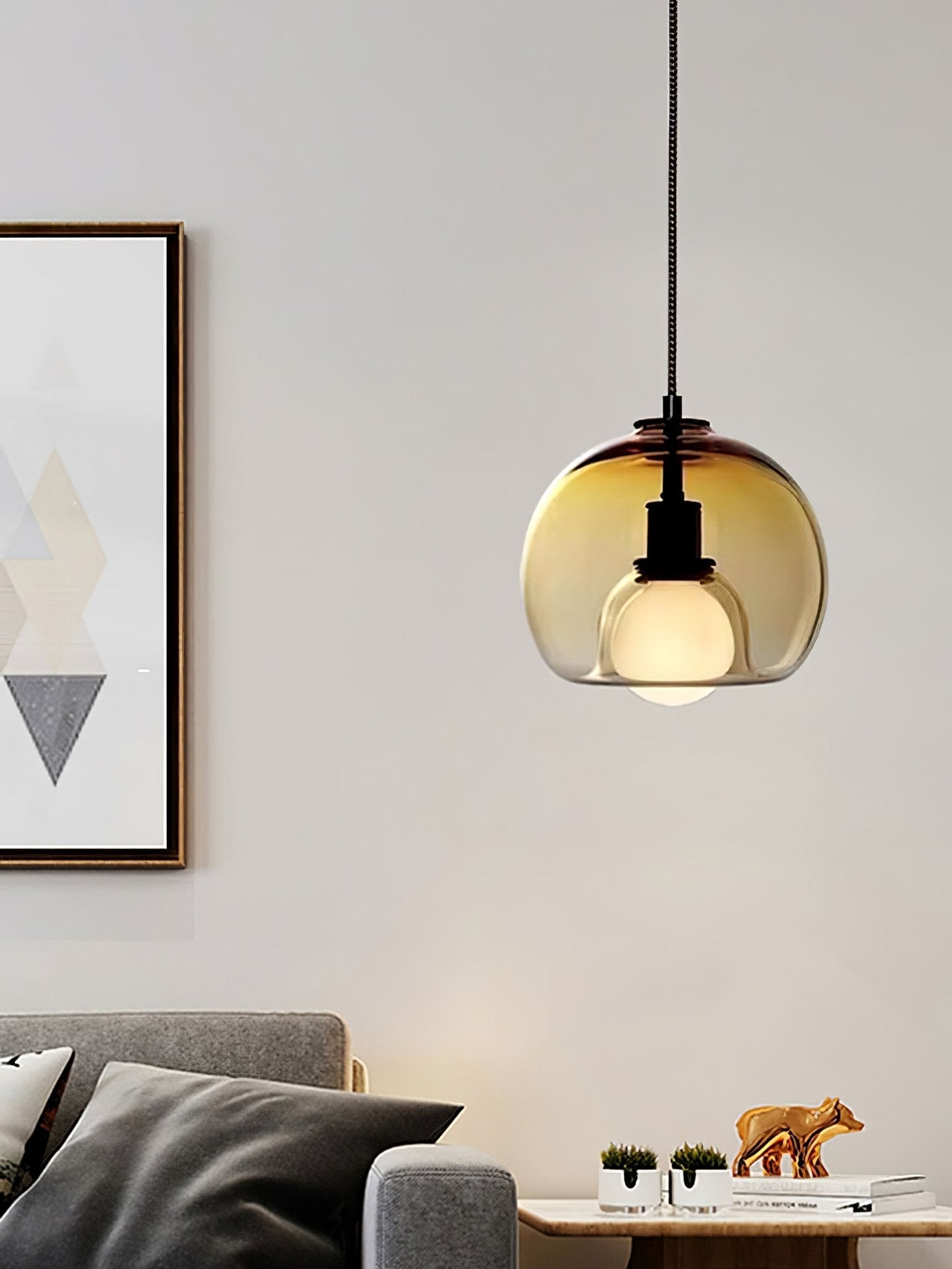 Eres Inverted Orb Pendant Light, 25cm Diameter