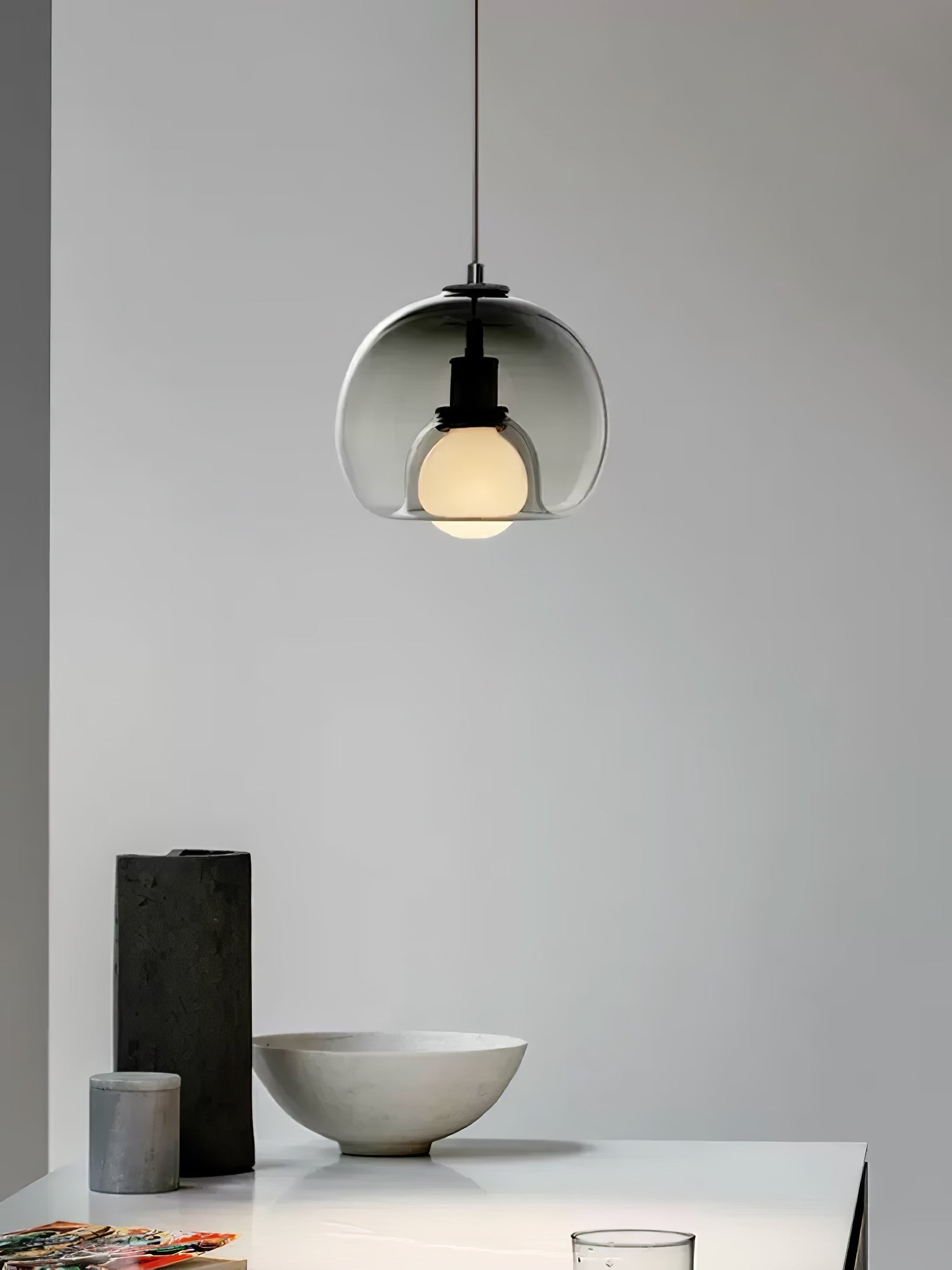 Eres Inverted Orb Pendant Light, 25cm Diameter