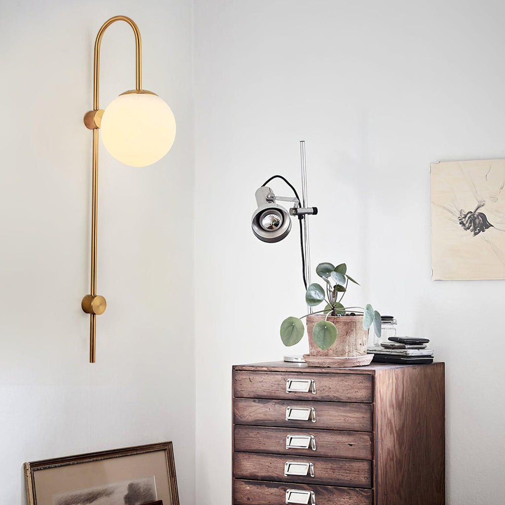 Cavelir hochwertige nordische Glas-Wandleuchte – Ø25cm Durchmesser, 78cm Höhe, E26-Fassung