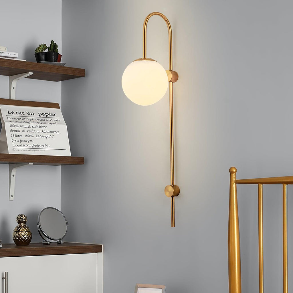 Cavelir hochwertige nordische Glas-Wandleuchte – Ø25cm Durchmesser, 78cm Höhe, E26-Fassung