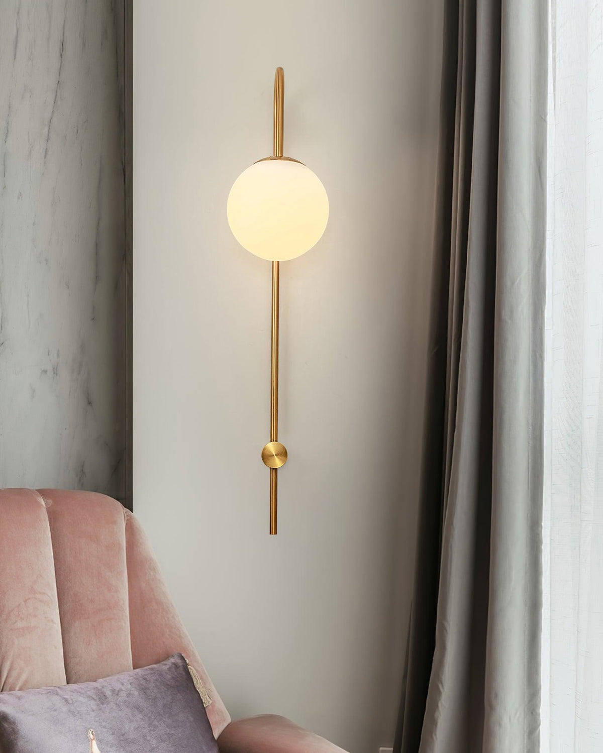 Cavelir hochwertige nordische Glas-Wandleuchte – Ø25cm Durchmesser, 78cm Höhe, E26-Fassung