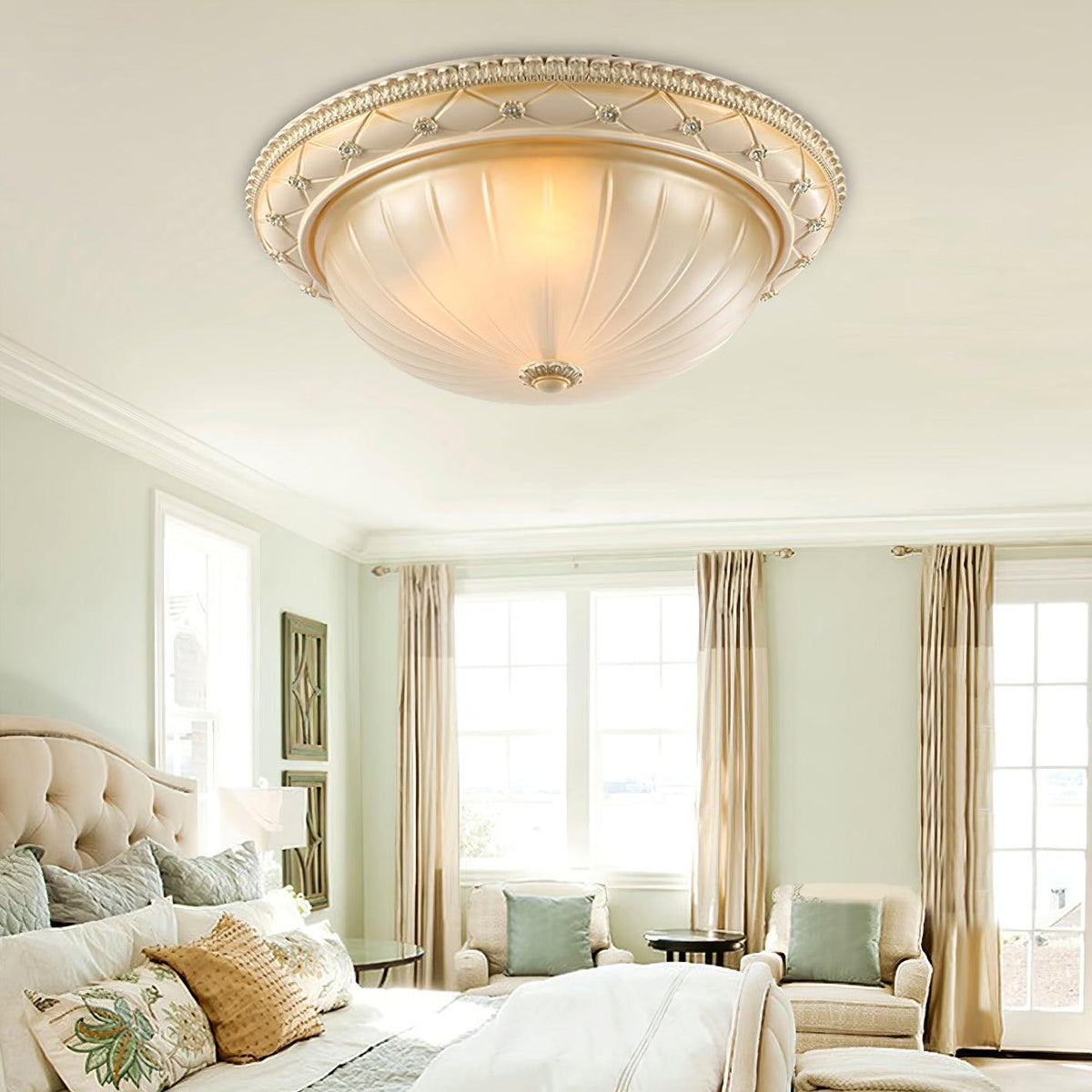 Evtalen elegante Vintage-Deckenleuchte — Kunstharz & Glas, integrierte LED, 3000K-6000K