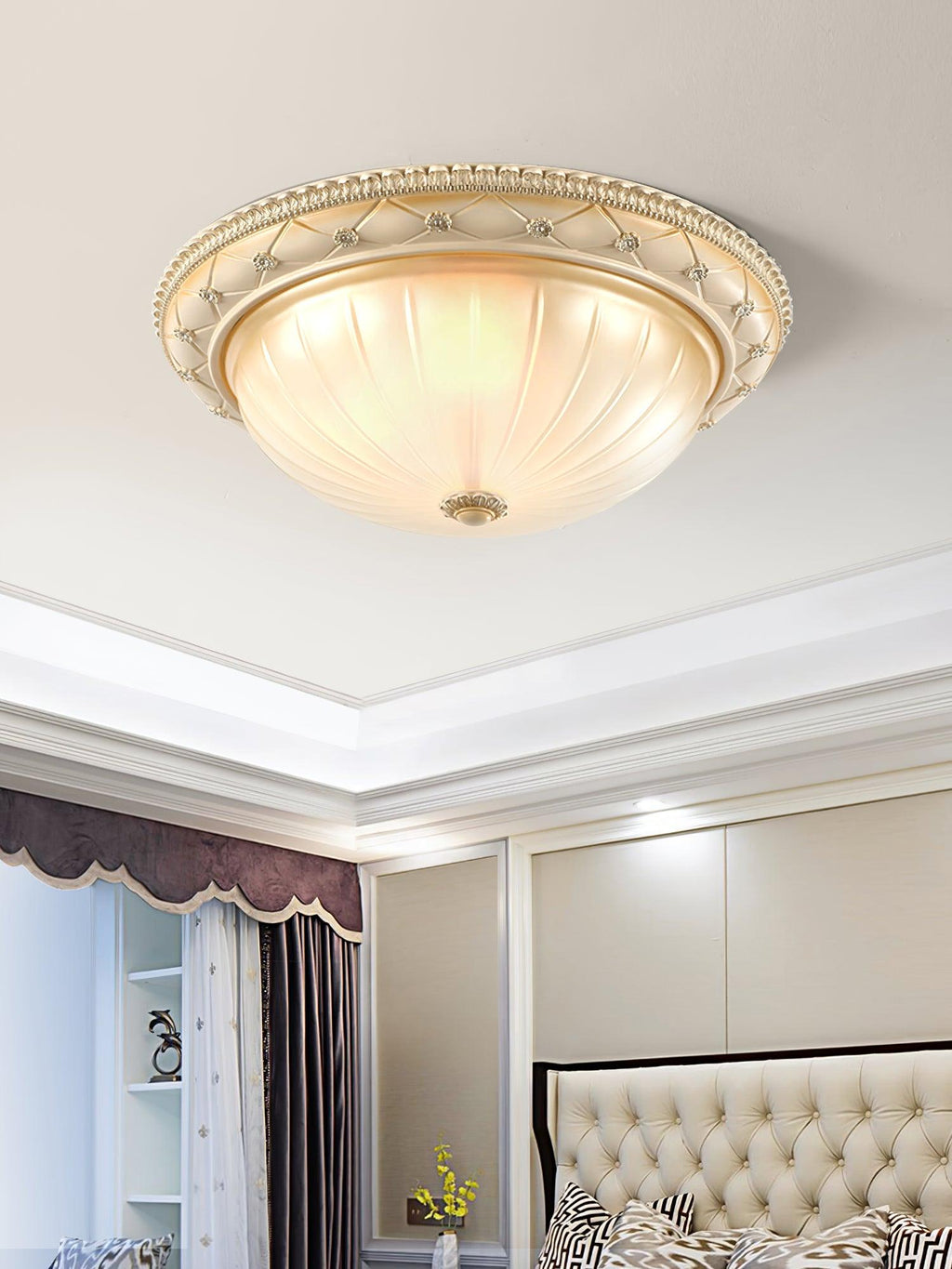 Evtalen elegante Vintage-Deckenleuchte — Kunstharz & Glas, integrierte LED, 3000K-6000K
