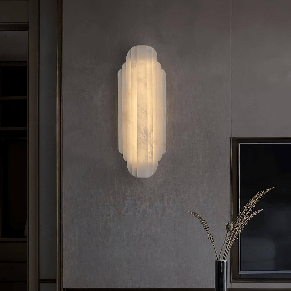 Avthaaris Art Deco Alabaster Wall Light — 3000K Integrated LED