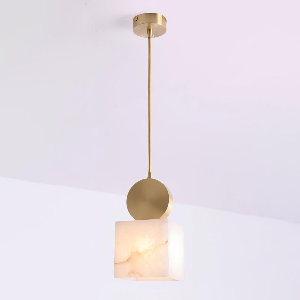 Lyrindis Cylinder Alabaster Pendant Light – 12cm Diameter, G9 Bulb Base