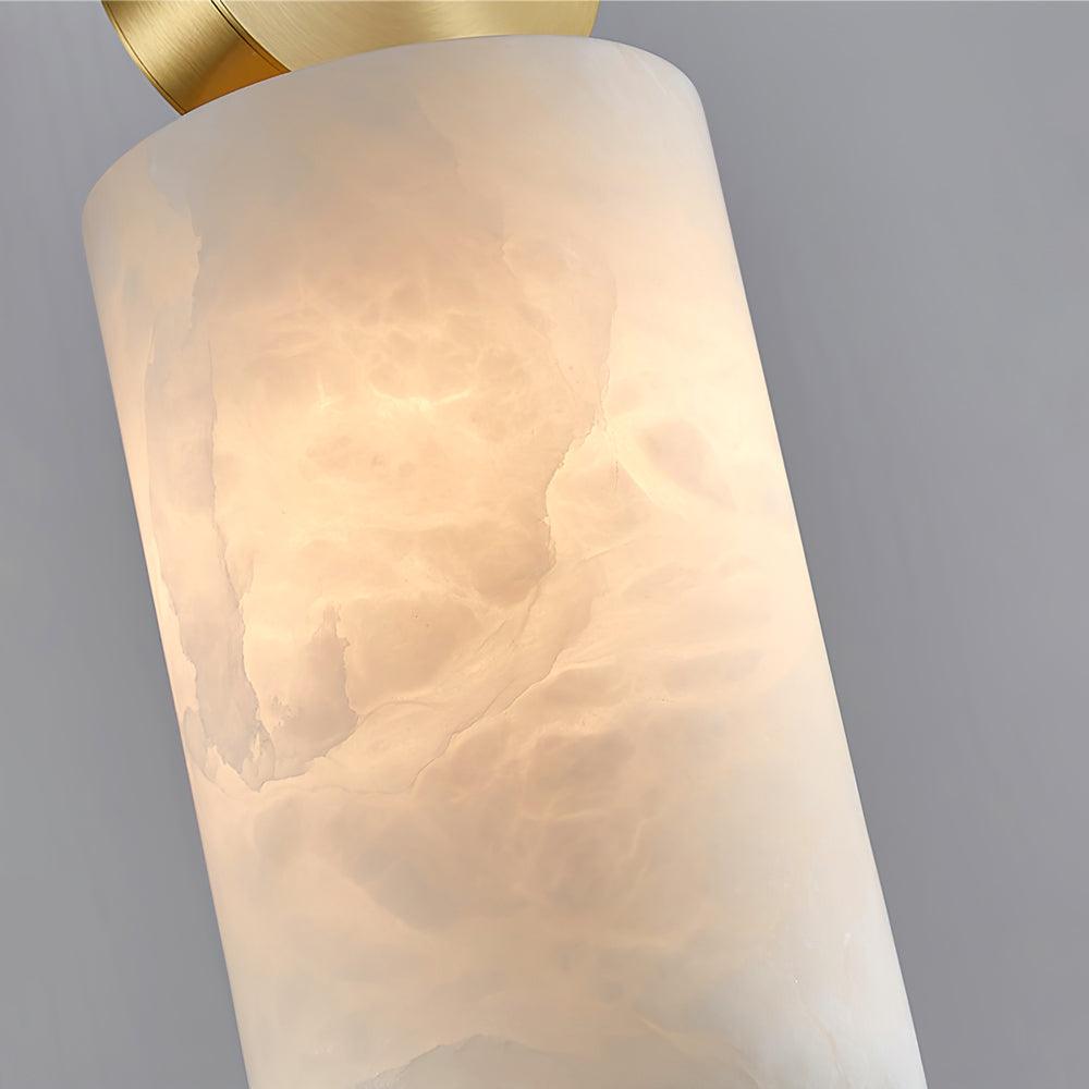Lyrindis Cylinder Alabaster Pendant Light – 12cm Diameter, G9 Bulb Base