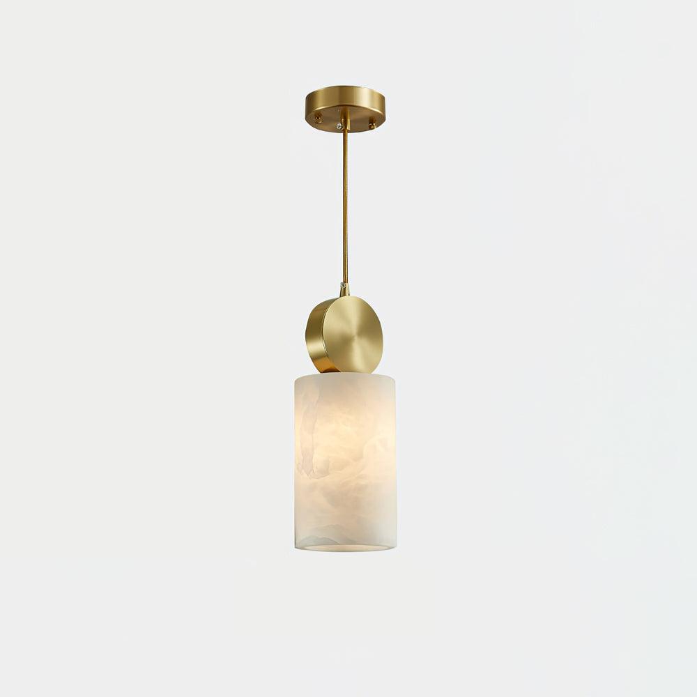 Lyrindis Cylinder Alabaster Pendant Light – 12cm Diameter, G9 Bulb Base