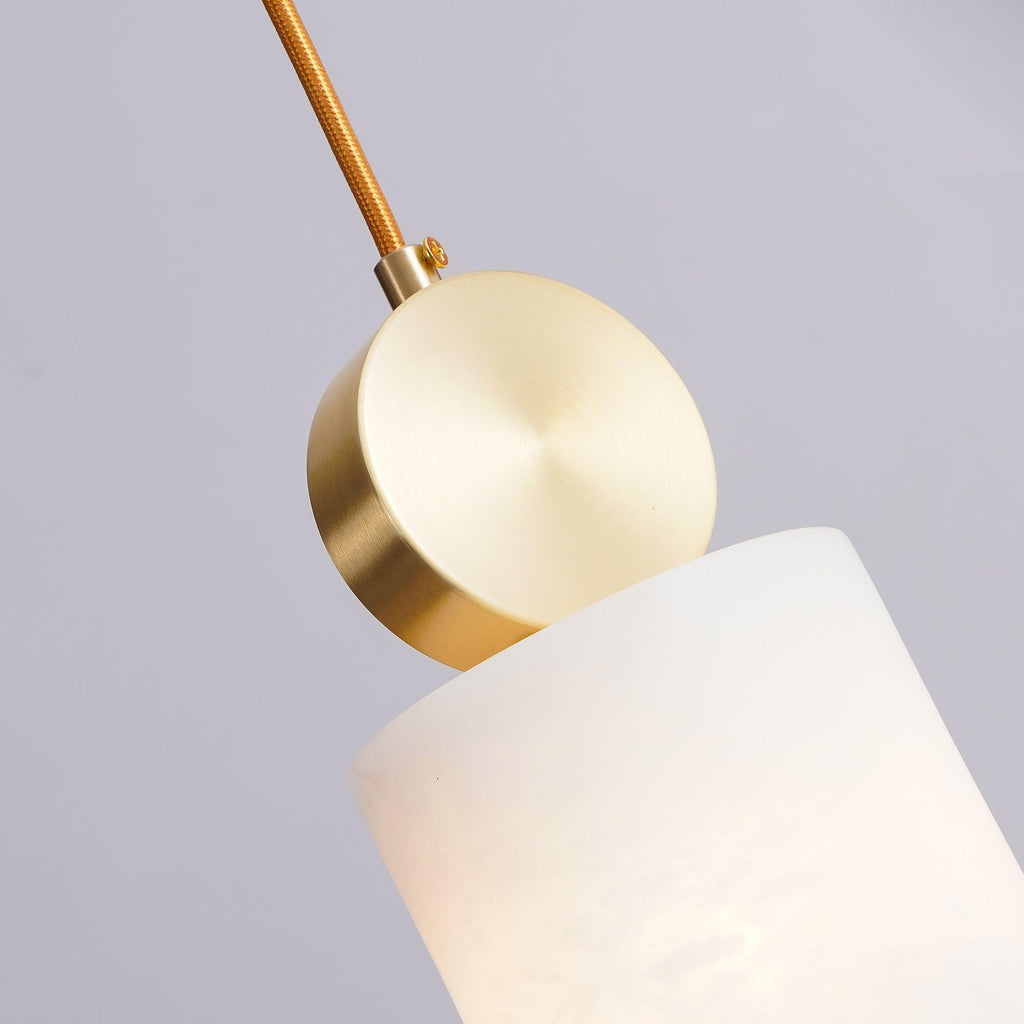 Lyrindis Cylinder Alabaster Pendant Light – 12cm Diameter, G9 Bulb Base